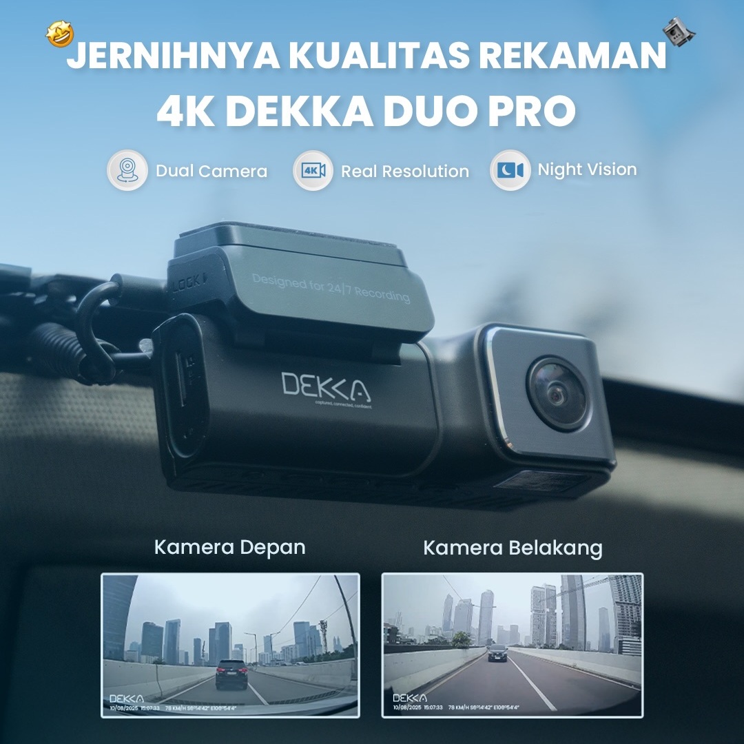 DEKKA Duo Pro 4K: Revolusi Dashcam dengan Kualitas Rekaman Super Jernih dan Fitur Maksimal