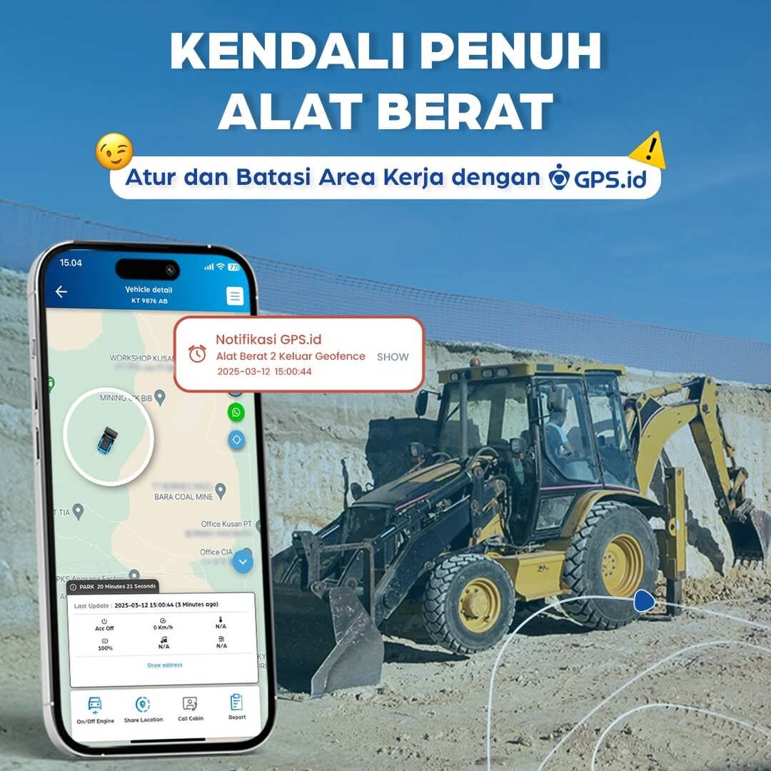 Kendali Penuh Alat Berat dengan GPS.id: Atur dan Batasi Area Kerja Lebih Aman dan Efisien